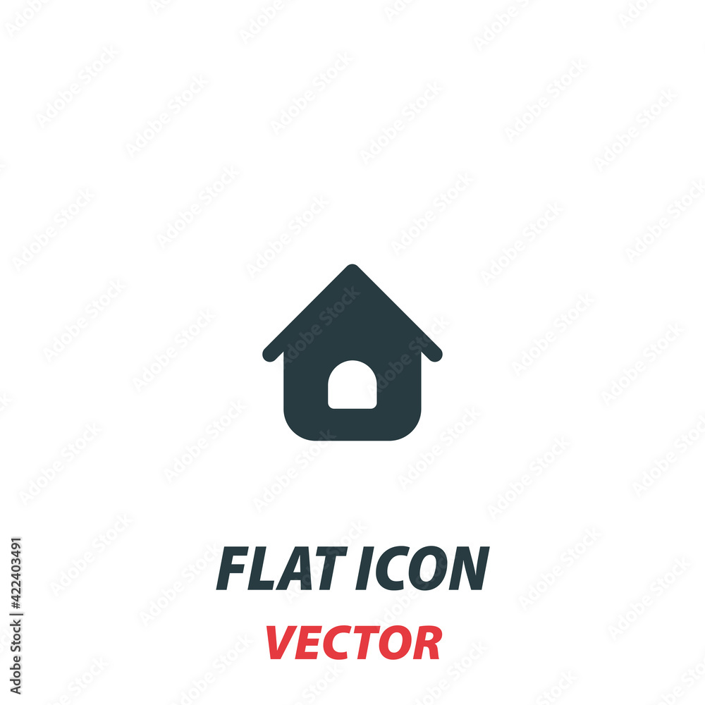 Home icon in a flat style. Vector illustration pictogram on white background. Isolated symbol suitable for mobile concept, web apps, infographics, interface and apps design Home icon in a flat style. Vector illustration pictogram on white background. Isolated symbol suitable for mobile concept, web apps, infographics, interface and apps design