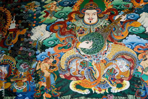 Fotografia Colorful mural at Songzanlin Tibetan Buddhist monastery
