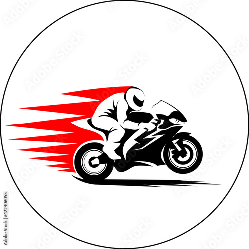 Vector illustration of motorcycle racer on sportbike