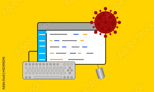 Computervirus oder digitale Informationen über das Coronavirus