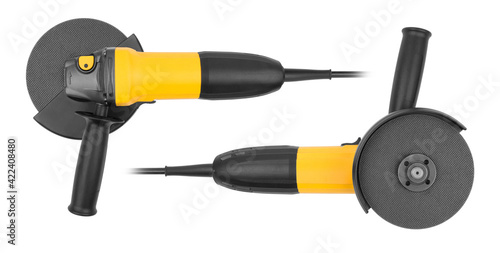 Bild auf Leinwand angle grinder isolated on white background