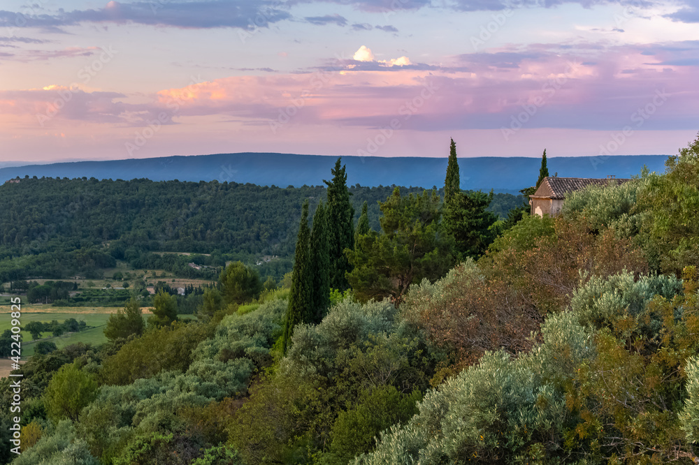 Sunrise in Provence, beautiful village