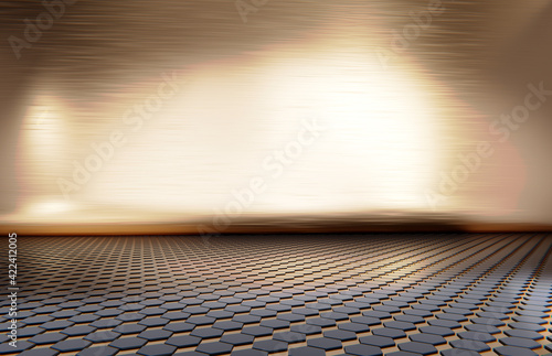 glossy golden and hexagonal...