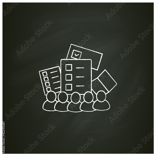 Electoral college chalk icon. Election commission. Voters. Choice, vote concept. Democracy. Parliamentary or presidential elections. Isolated vector illustration on chalkboard