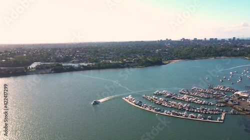Aerial view of Sans Souci looking at St Kilda Point and St George Motor Boat Club on Georges River in Sydney, Australia on a sunny day   photo