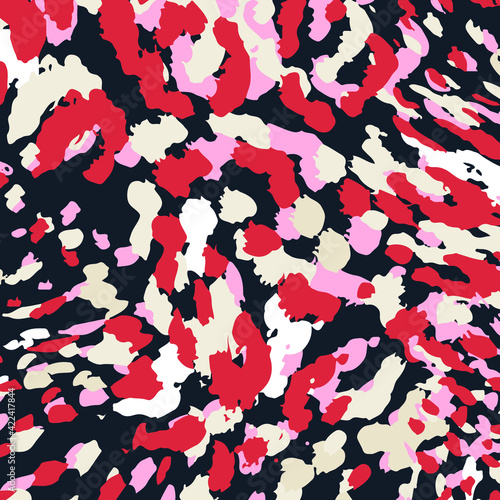 Leopard print pattern. Vector seamless background. Animal skin texture