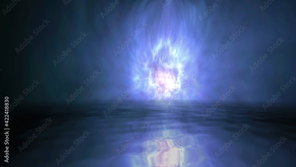 Obraz premium Aurora northen lights reflections on water