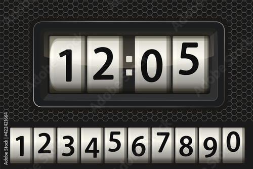 Old mechanical clock odonometer, timer