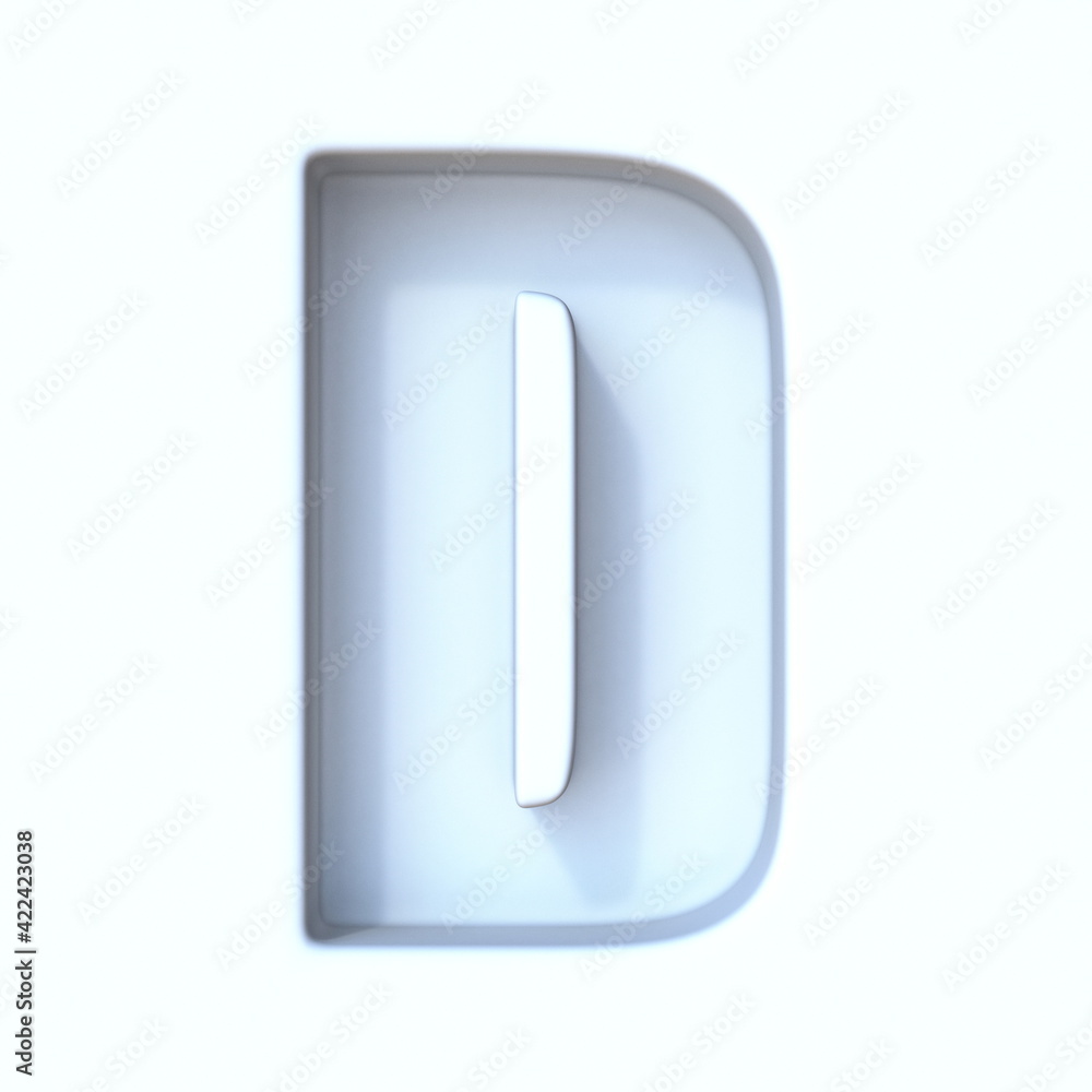 White hole shadow font Letter D 3D White hole shadow font Letter D 3D