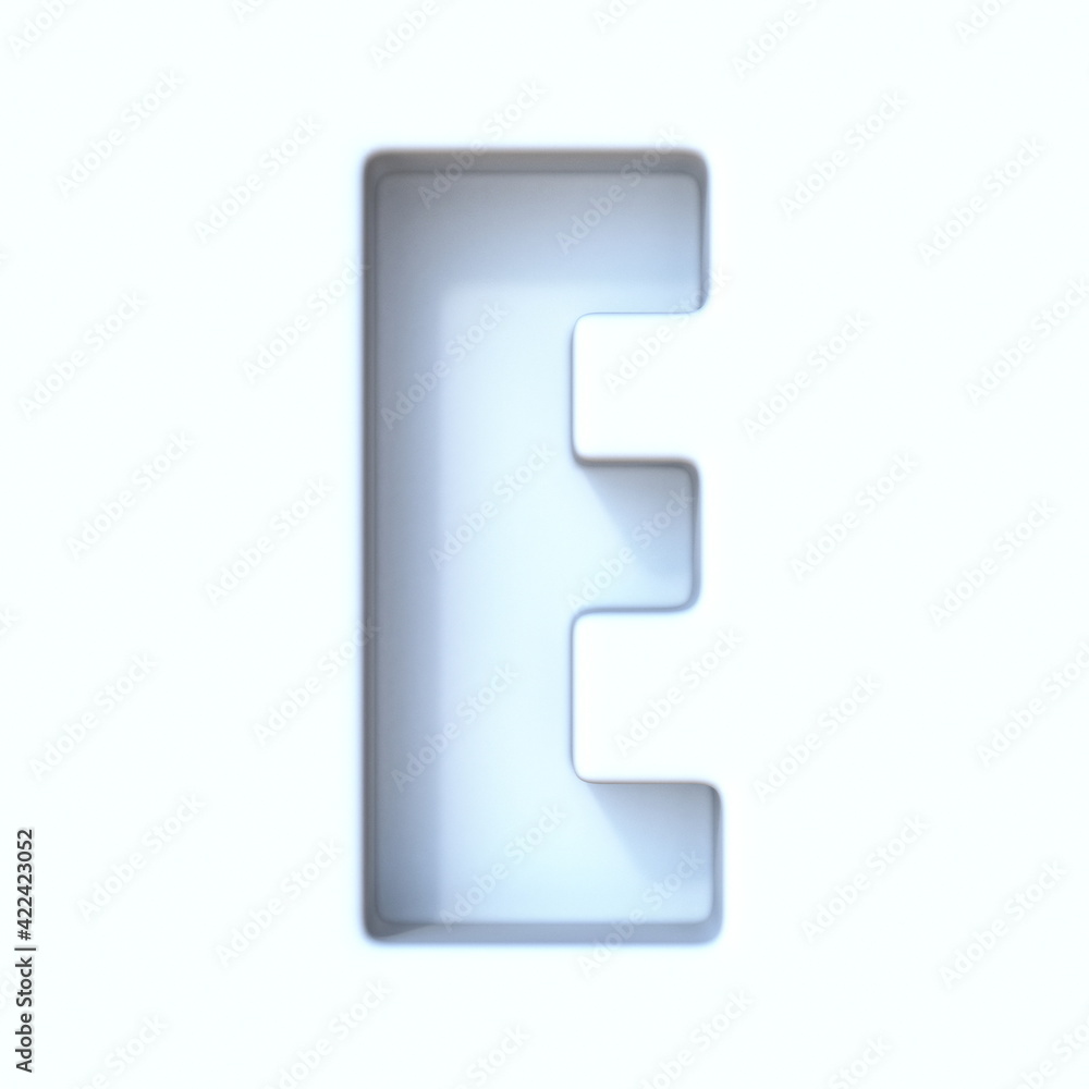 White hole shadow font Letter E 3D White hole shadow font Letter E 3D