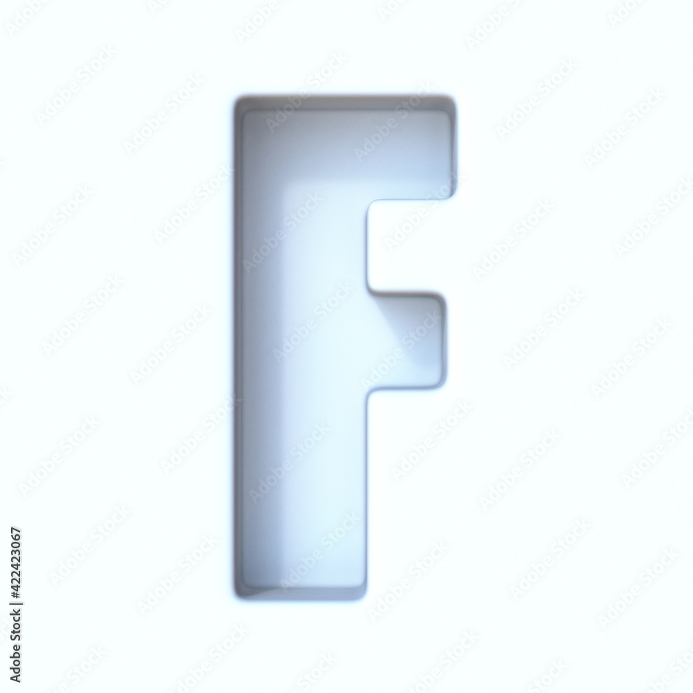 White hole shadow font Letter F 3D White hole shadow font Letter F 3D