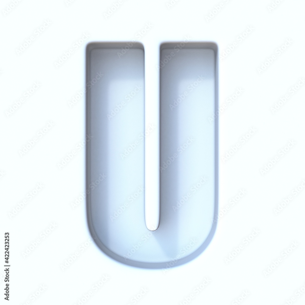 White hole shadow font Letter U 3D White hole shadow font Letter U 3D