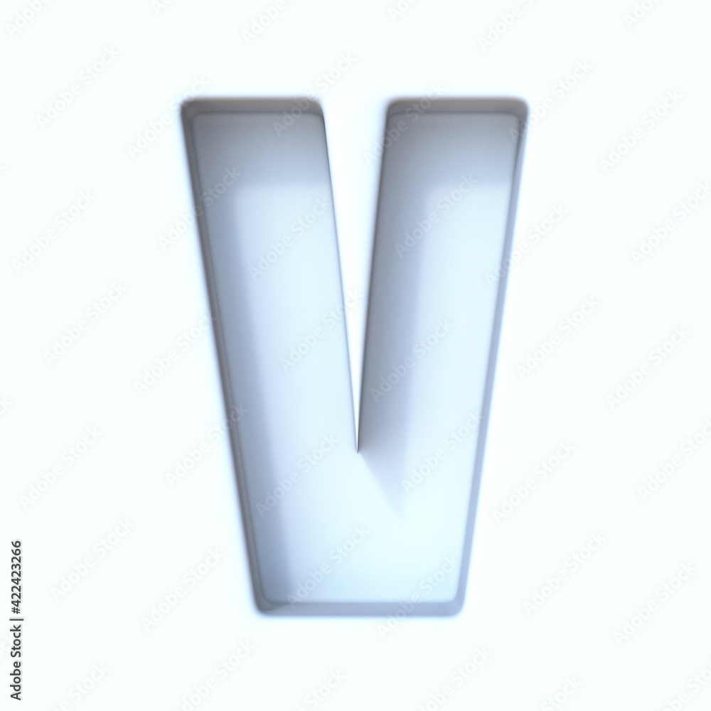 White hole shadow font Letter V 3D White hole shadow font Letter V 3D