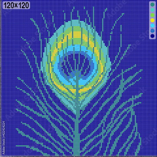 pattern for knitting or cross stitch - peacock feather © ReflectedCrafts