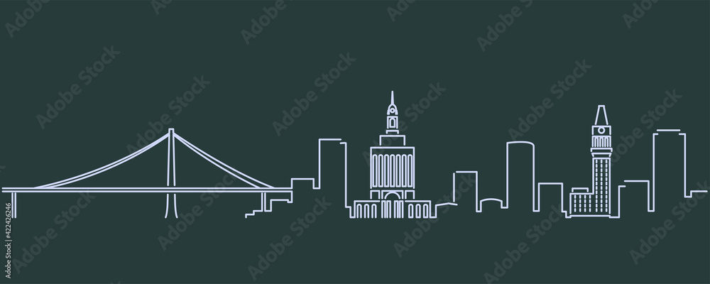 Obraz premium Oakland Single Line Skyline Profile