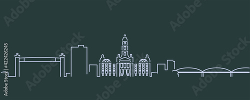 Fort Worth Single Line Skyline Profile