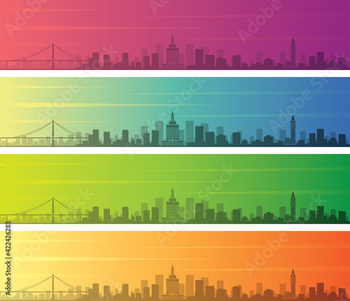 Oakland Multiple Color Gradient Skyline Banner