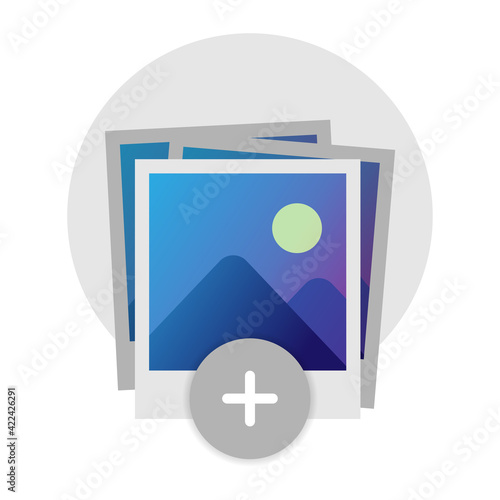 upload or add a picture concept illustration flat design vector eps10. modern graphic element for landing page, button, empty state ui