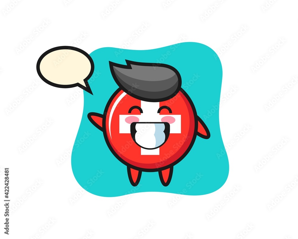 switzerland cartoon character doing wave hand gesture switzerland cartoon character doing wave hand gesture
