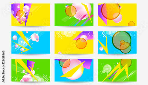 Wallpaper Mural Set geometric colors fluid shapes eps 10. Flowing and liquid abstract gradient background for banner, poster or book. Vector design	
 Torontodigital.ca