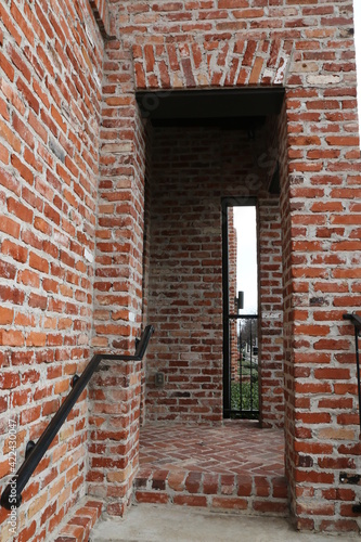 old brick wall with window