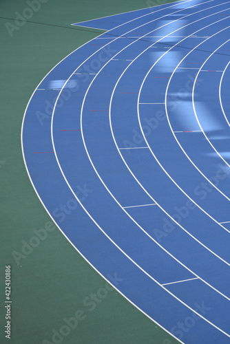 Track of athletic field with nobody