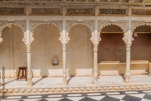 Archway in the City palace in Udaipur, Rajasthan state, India
