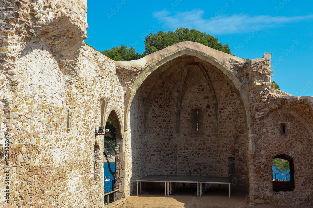 Espagne - Costa Brava - Tossa de Mar - Ruines de l'ancienne église  Saint-Vincent
