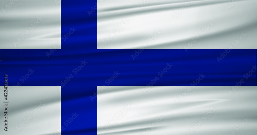Realistic Finland flag vector design. Eps 10 vector illustration.