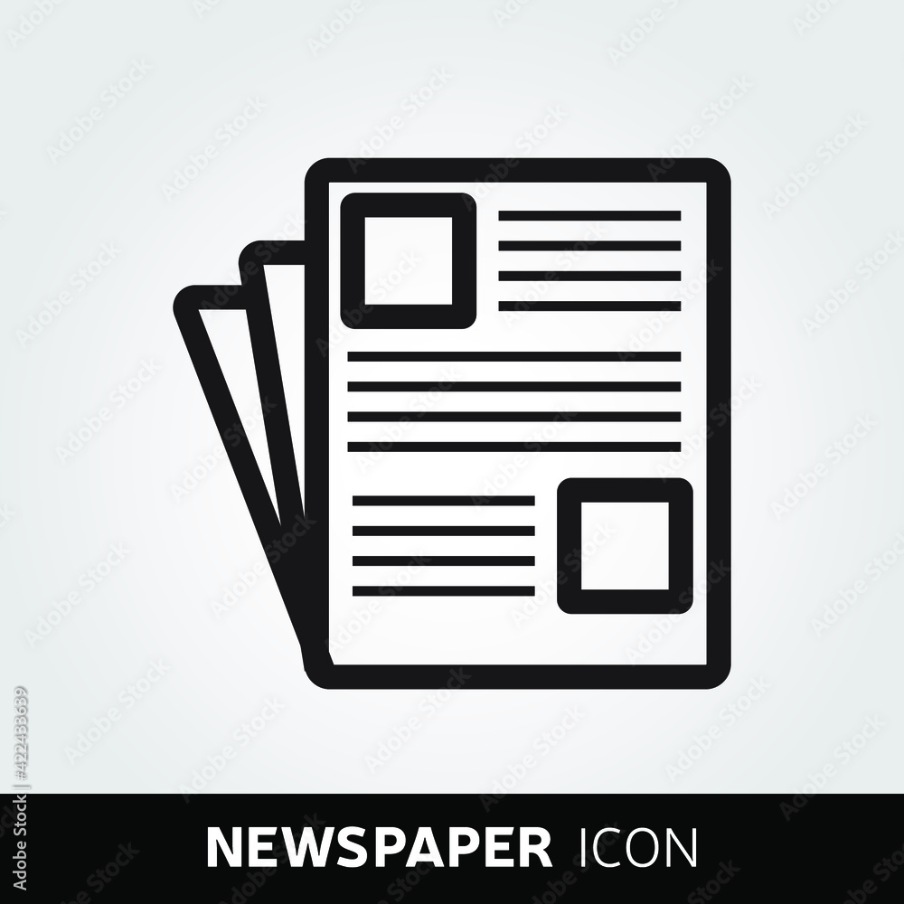 Newspaper icon vector in trendy design. Eps 10 vector illustration. Newspaper icon vector in trendy design. Eps 10 vector illustration.