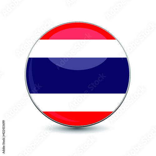 Thailand country button icon in flat style. Eps 10 vector illustration.