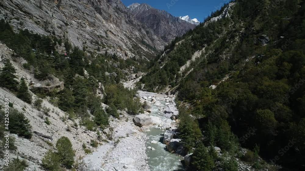 Vallée de Gangotri dans l'État de l'Uttarakhand en Inde vue du ciel Vallée de Gangotri dans l'État de l'Uttarakhand en Inde vue du ciel