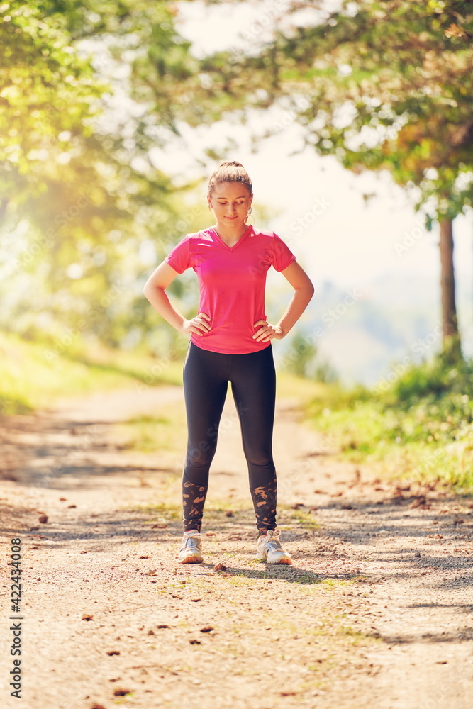 woman enjoying in a healthy lifestyle while jogging woman enjoying in a healthy lifestyle while jogging