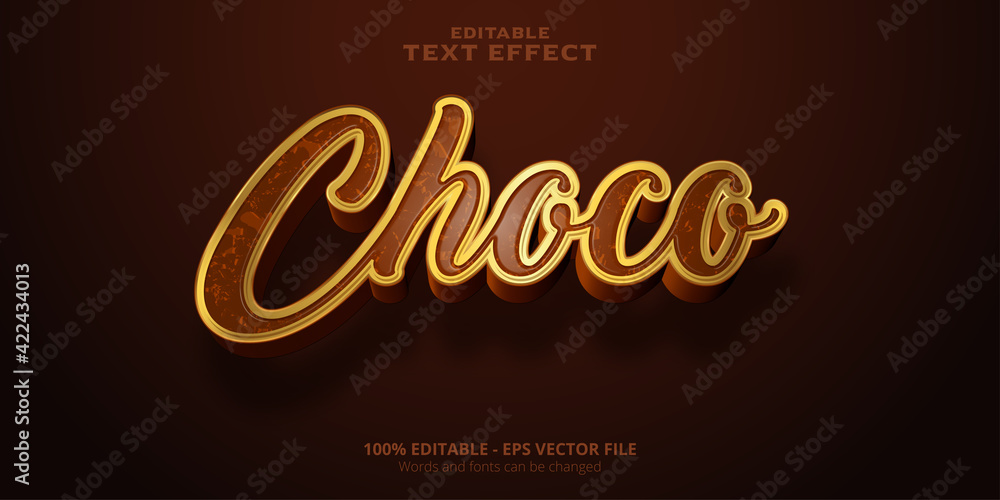 Choco text, editable text effect