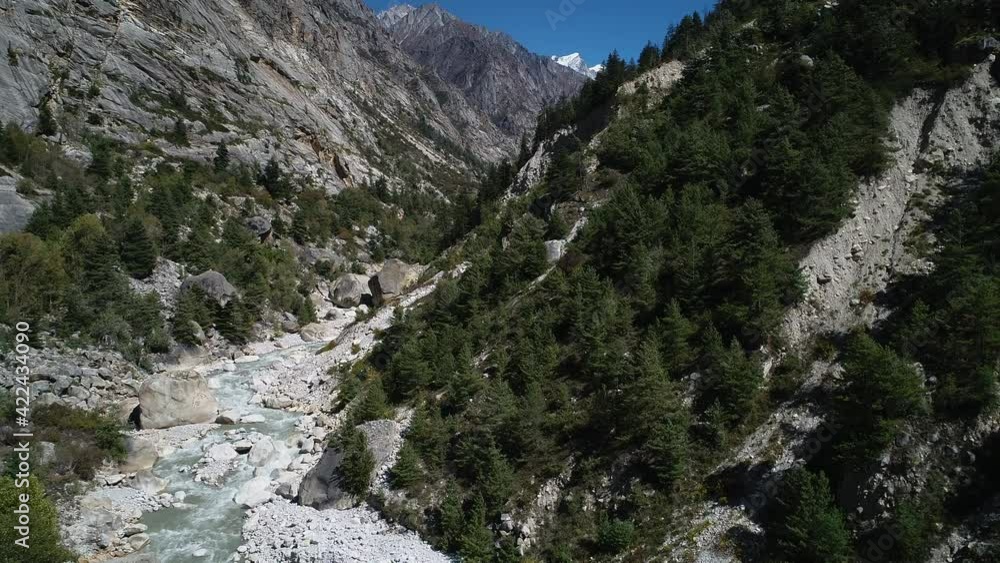 Vallée de Gangotri dans l'État de l'Uttarakhand en Inde vue du ciel Vallée de Gangotri dans l'État de l'Uttarakhand en Inde vue du ciel