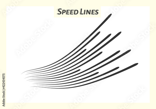 The speed lines are moving up in perspective. A vector element on an isolated background.