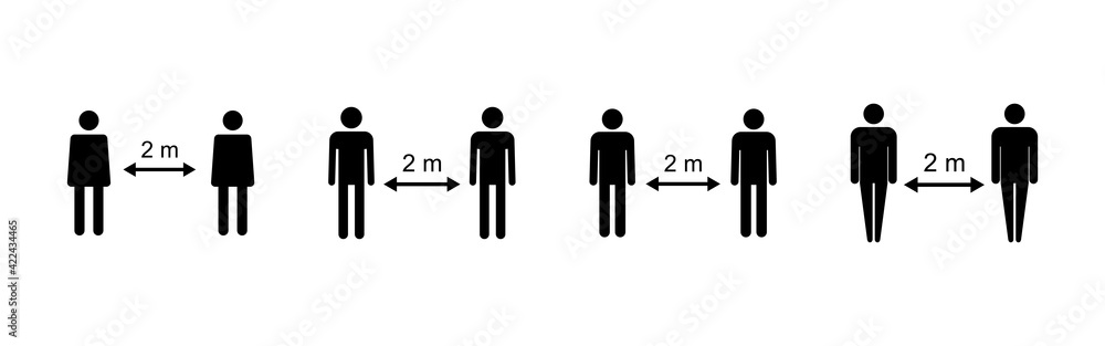 Social distance icon set. social distancing icon. self quarantine sign Social distance icon set. social distancing icon. self quarantine sign