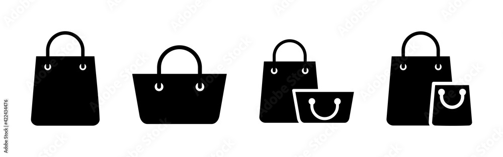 Shopping bag icon set. shopping icon vector Shopping bag icon set. shopping icon vector