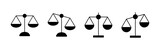 Scales icon set. Law scale icon. Scales vector icon. Justice