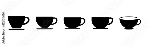 coffee cup icon set. cup a coffee icon vector.