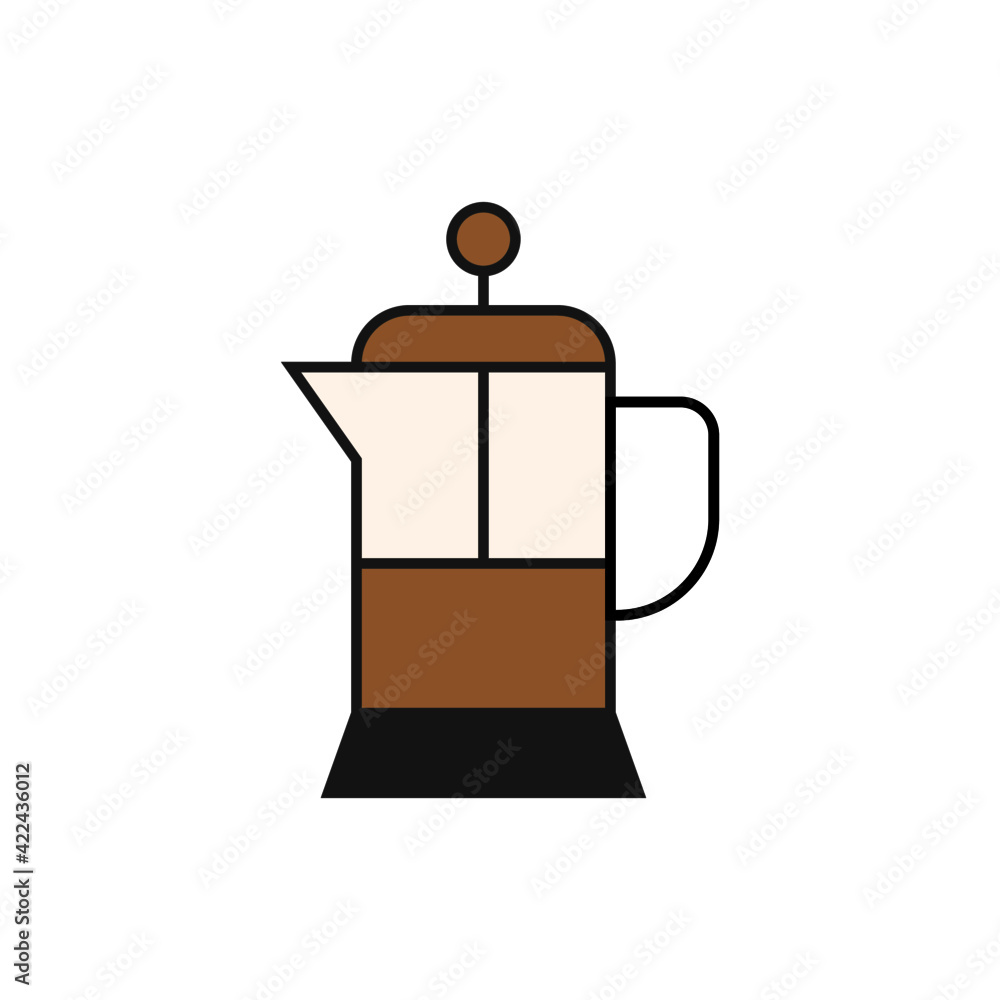 french press Coffee icon in color icon, isolated on white background french press Coffee icon in color icon, isolated on white background