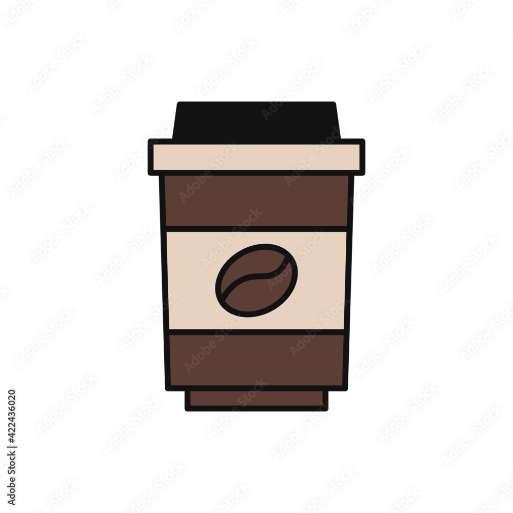 Takeaway Coffee cup icon in color icon, isolated on white background Takeaway Coffee cup icon in color icon, isolated on white background