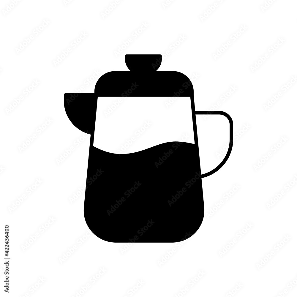 hot pot coffee icon in solid black flat shape glyph icon, isolated on white background hot pot coffee icon in solid black flat shape glyph icon, isolated on white background