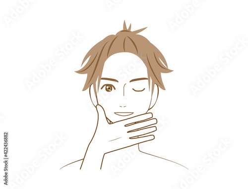 男性　男　人間　人物　顔　ウインク