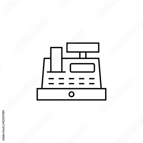 payment icon in flat black line style, isolated on white 