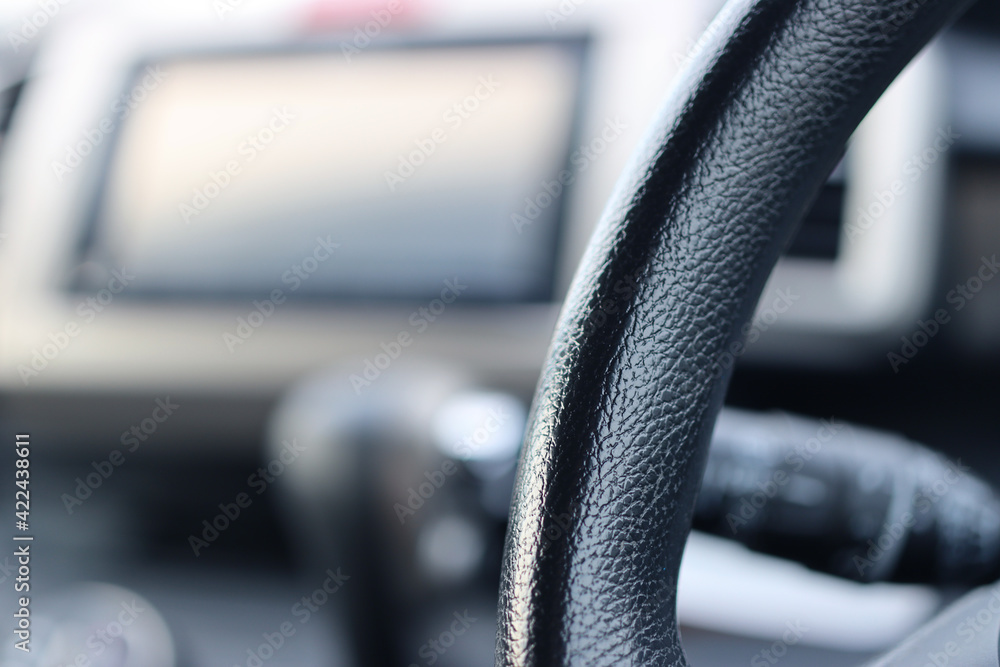 Image of steering wheel and car navigation system 6608 Image of steering wheel and car navigation system 6608