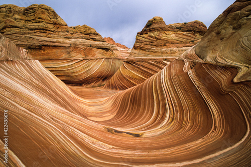The famous rock formation The Wave in Arizona, USA