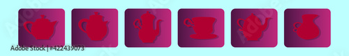 set of coffee cartoon icon design template with various models. vector illustration isolated on blue background