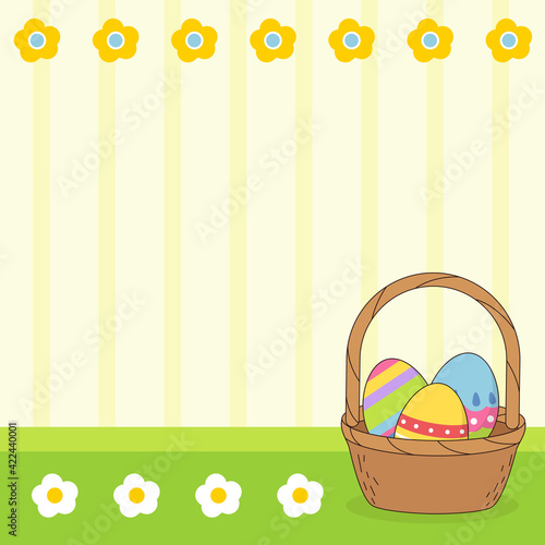 Easter card with Busket Eggs Easter