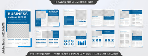 set of bifold brochure template design use for business annual report and proposal